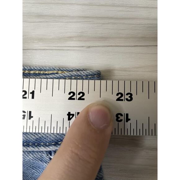 Old Navy Jeans Womens 20 Blue Mid-Rise Baggy Wide Leg Drapey Denim Cargo Pockets - Picture 5 of 16